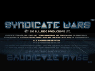 Syndicate Wars title screen for Playstation